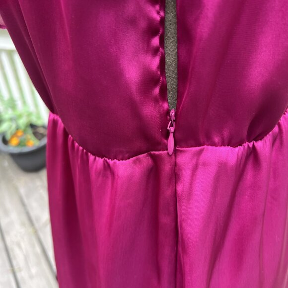 Apt. 9 Fuchsia Ruffle Halter Dress - Size 10 - Picture 5 of 8